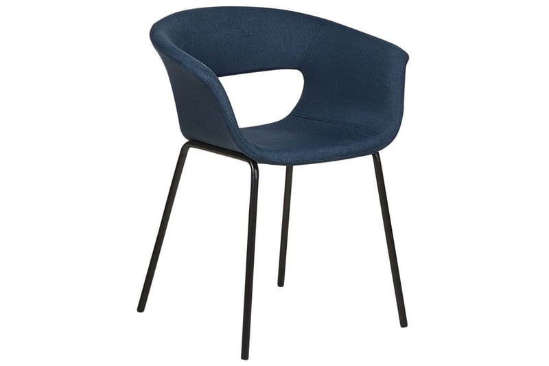 Matsalsstol Beliani Elma set om 2 Blå-Svart Dark blue - Møbler - Stole & lænestole - Spisebordsstole & køkkenstole