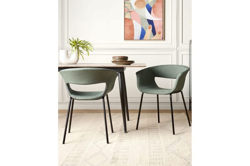 Matsalsstol Beliani Elma set om 2 Blå-Svart Dark green - Møbler - Stole & lænestole - Spisebordsstole & køkkenstole