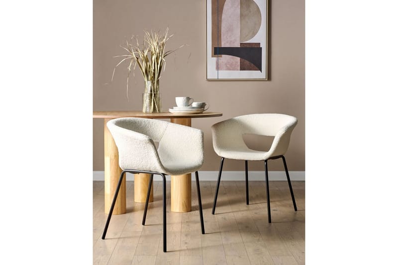 Matsalsstol Beliani Elma set om 2 Blå-Svart Off White - Møbler - Stole & lænestole - Spisebordsstole & køkkenstole