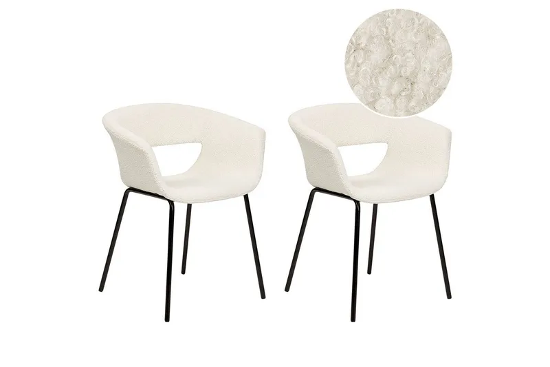 Matsalsstol Beliani Elma set om 2 Blå-Svart Off White - Møbler - Stole & lænestole - Spisebordsstole & køkkenstole