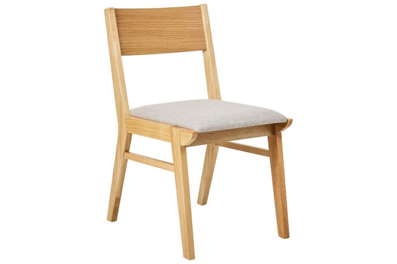 Matsalsstol Beliani Enola set om 2 Ljus Trä-Grå Light grey - Møbler - Stole & lænestole - Spisebordsstole & køkkenstole
