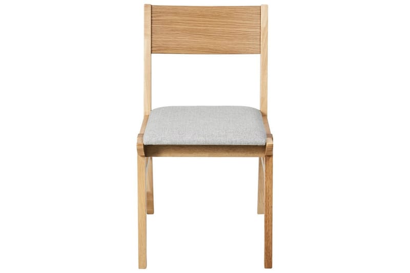 Matsalsstol Beliani Enola set om 2 Ljus Trä-Grå Light grey - Møbler - Stole & lænestole - Spisebordsstole & køkkenstole