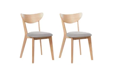 Matsalsstol Beliani Erie set om 2 Light wood - Møbler - Stole & lænestole - Spisebordsstole & køkkenstole