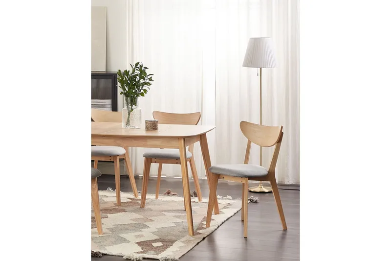 Matsalsstol Beliani Erie set om 2 Light wood - Møbler - Stole & lænestole - Spisebordsstole & køkkenstole