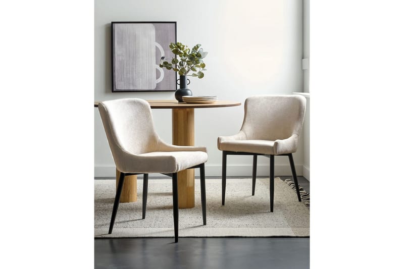 Matsalsstol Beliani Everly Ljusbeige - Møbler - Stole & lænestole - Spisebordsstole & køkkenstole