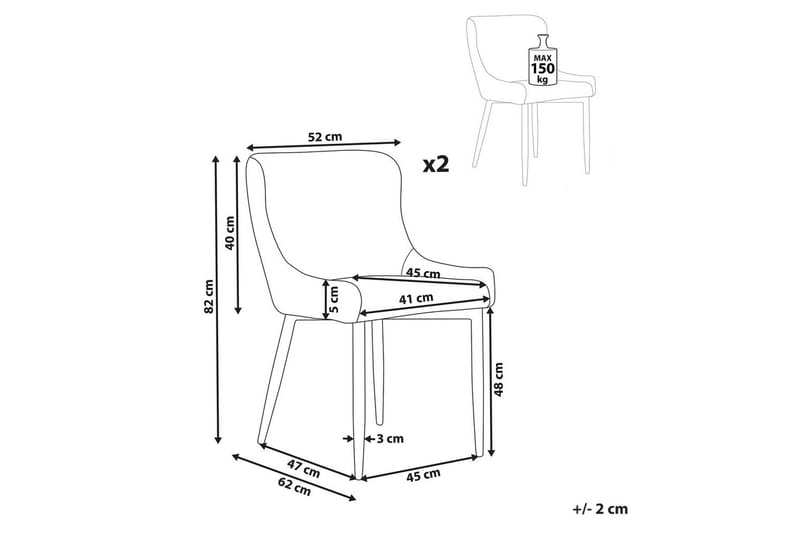 Matsalsstol Beliani Everly Ljusbeige - Møbler - Stole & lænestole - Spisebordsstole & køkkenstole