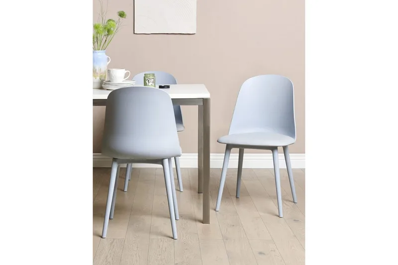 Matsalsstol Beliani Fomby set om 2 Blå Light blue - Møbler - Stole & lænestole - Spisebordsstole & køkkenstole