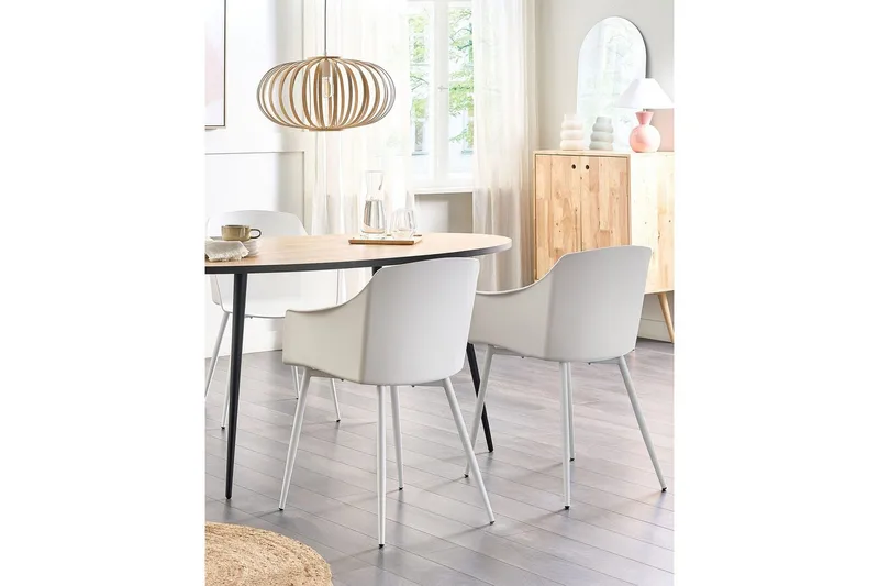 Matsalsstol Beliani Fonda set om 2 White - Møbler - Stole & lænestole - Spisebordsstole & køkkenstole