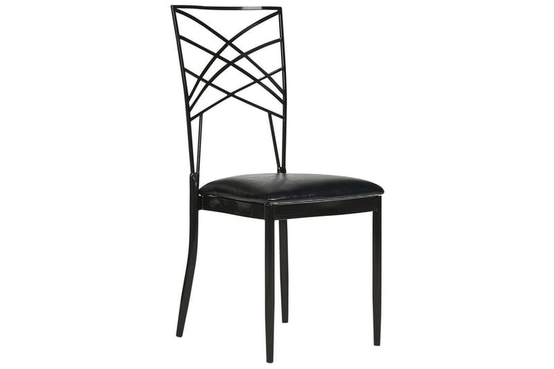 Matsalsstol Beliani Girard set om 2 Guld-Vit Black - Møbler - Stole & lænestole - Spisebordsstole & køkkenstole