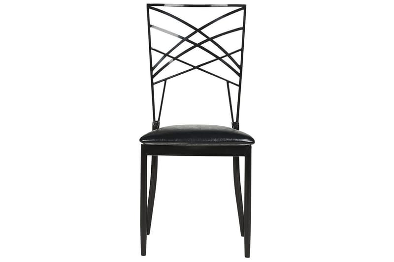 Matsalsstol Beliani Girard set om 2 Guld-Vit Black - Møbler - Stole & lænestole - Spisebordsstole & køkkenstole