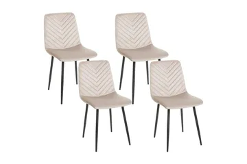 Matsalsstol Beliani Havre set om 4 Beige - Møbler - Stole & lænestole - Spisebordsstole & køkkenstole