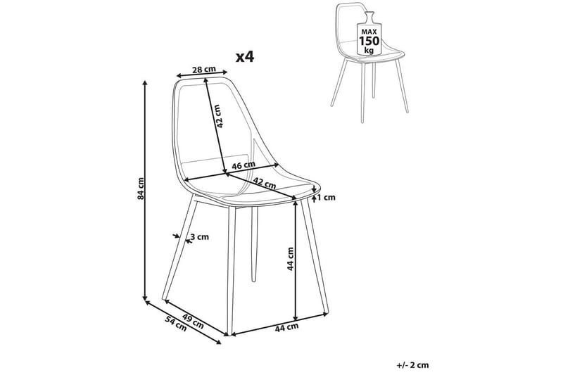 Matsalsstol Beliani Hazelton set om 4 Beige-Ljust Trä Beige - Møbler - Stole & lænestole - Spisebordsstole & køkkenstole