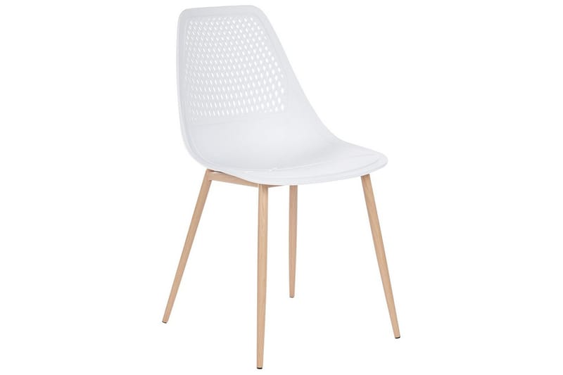 Matsalsstol Beliani Hazelton set om 4 Beige-Ljust Trä White - Møbler - Stole & lænestole - Spisebordsstole & køkkenstole