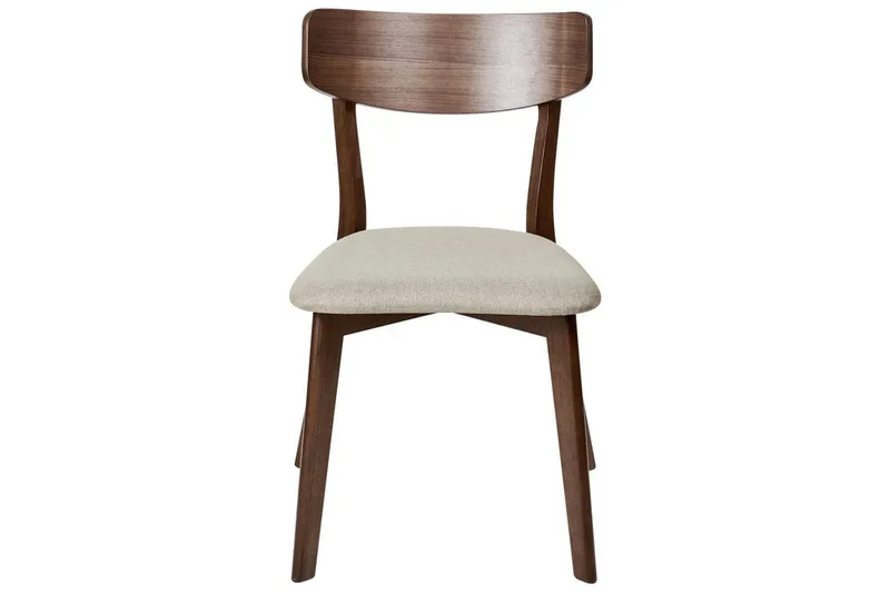 Matsalsstol Beliani Hope set om 2 Ljus Trä-Grå Ljusbeige - Møbler - Stole & lænestole - Spisebordsstole & køkkenstole