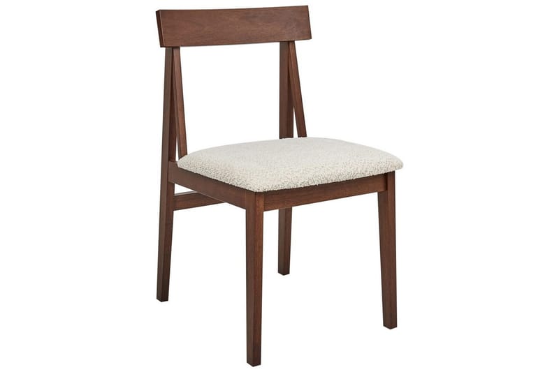 Matsalsstol Beliani Isle set om 2 Mörk Trä-Beige Dark wood VALUE_MISSING_2 - Møbler - Stole & lænestole - Spisebordsstole & køkkenstole