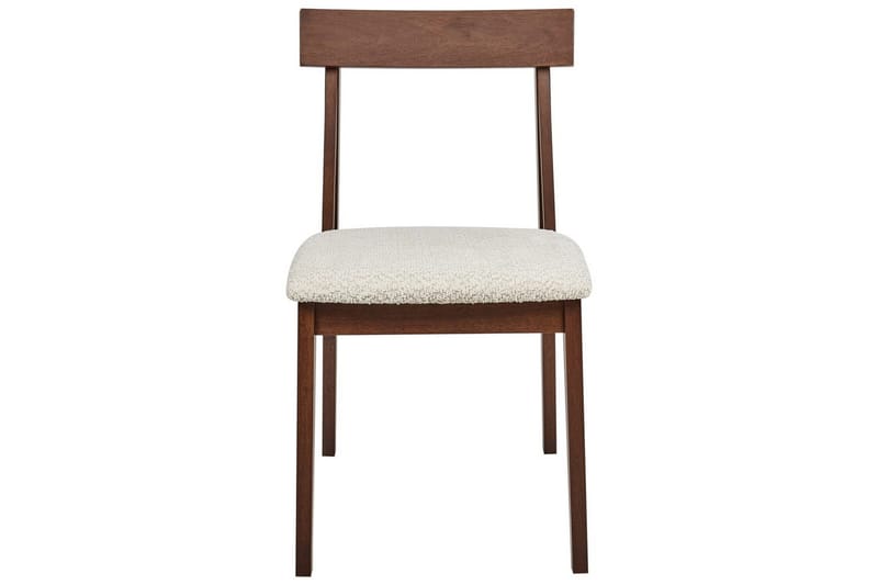 Matsalsstol Beliani Isle set om 2 Mörk Trä-Beige Dark wood VALUE_MISSING_2 - Møbler - Stole & lænestole - Spisebordsstole & køkkenstole