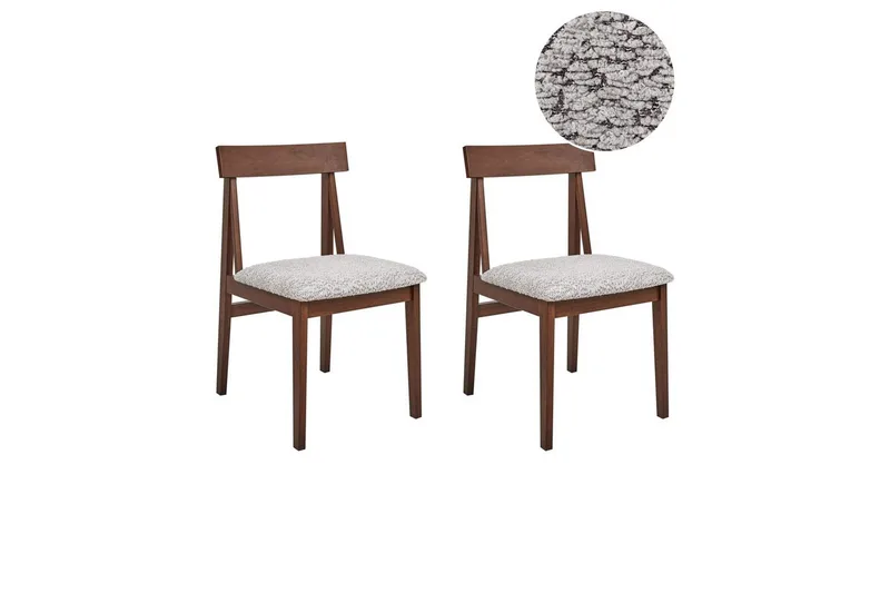Matsalsstol Beliani Isle set om 2 Mörk Trä-Beige NO_BRAND Dark wood VALUE_MISSING_1, undefined