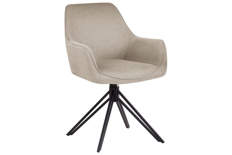 Matsalsstol Beliani Jodar set om 2 Beige-Svart Taupe - Møbler - Stole & lænestole - Spisebordsstole & køkkenstole