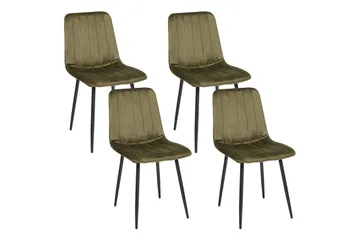 Matsalsstol Beliani Kalispell set om 4 Olive green - Møbler - Stole & lænestole - Spisebordsstole & køkkenstole