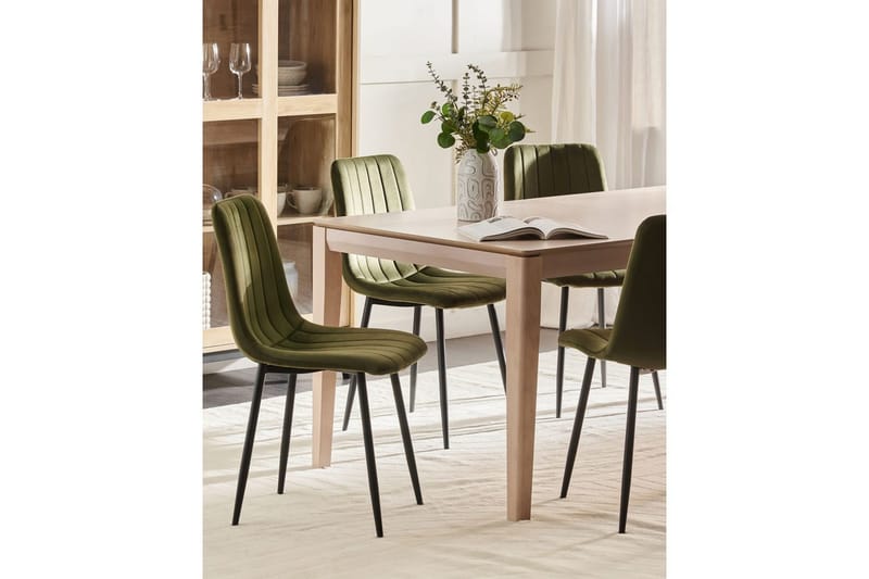 Matsalsstol Beliani Kalispell set om 4 Olive green - Møbler - Stole & lænestole - Spisebordsstole & køkkenstole
