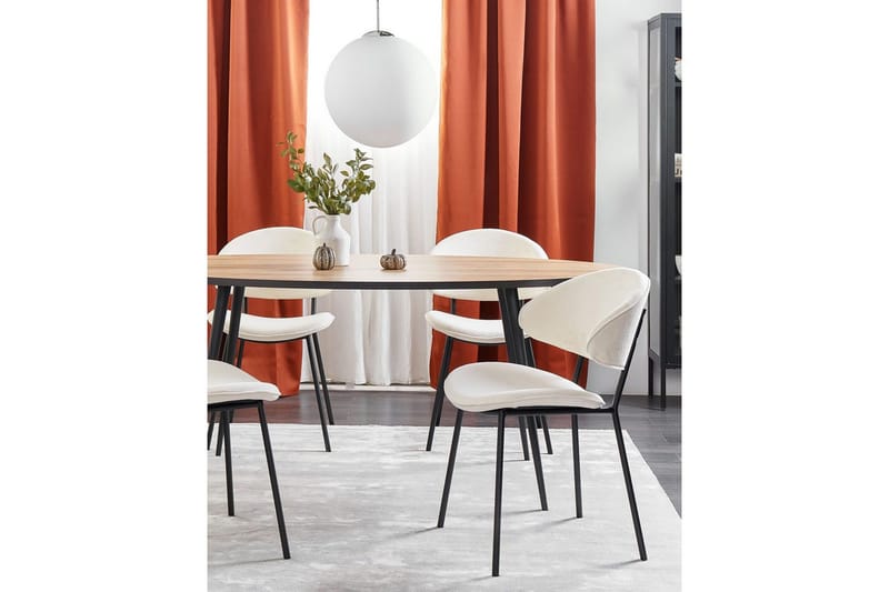 Matsalsstol Beliani Kiana set om 2 Beige Cream white - Møbler - Stole & lænestole - Spisebordsstole & køkkenstole