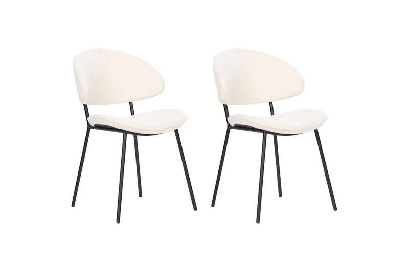 Matsalsstol Beliani Kiana set om 2 Beige Cream white, undefined