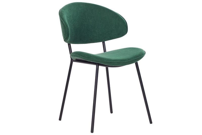 Matsalsstol Beliani Kiana set om 2 Beige Dark green - Møbler - Stole & lænestole - Spisebordsstole & køkkenstole