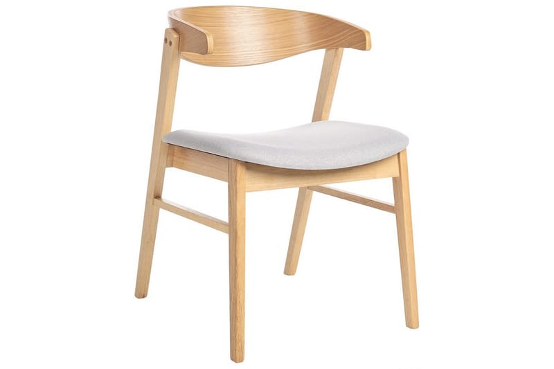 Matsalsstol Beliani Lilly set om 2 Beige-Mörkt Trä Light grey - Møbler - Stole & lænestole - Spisebordsstole & køkkenstole