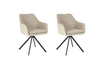 Matsalsstol Beliani Lithia set om 2 Taupe - Møbler - Stole & lænestole - Spisebordsstole & køkkenstole