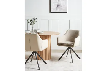 Matsalsstol Beliani Lithia set om 2 Taupe - Møbler - Stole & lænestole - Spisebordsstole & køkkenstole