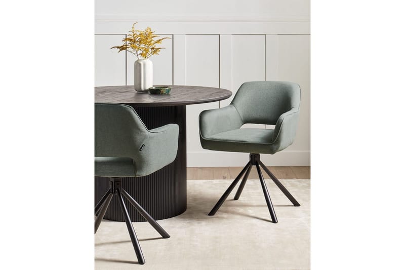 Matsalsstol Beliani Loures set om 2 Beige-Svart Dark green - Møbler - Stole & lænestole - Spisebordsstole & køkkenstole