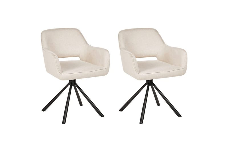 Matsalsstol Beliani Loures set om 2 Beige-Svart Ljusbeige, undefined