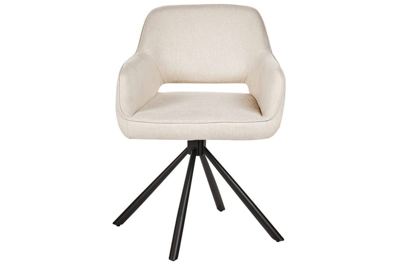 Matsalsstol Beliani Loures set om 2 Beige-Svart Ljusbeige - Møbler - Stole & lænestole - Spisebordsstole & køkkenstole
