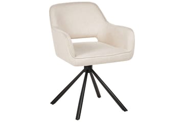 Matsalsstol Beliani Loures set om 2 Beige-Svart Ljusbeige - Møbler - Stole & lænestole - Spisebordsstole & køkkenstole