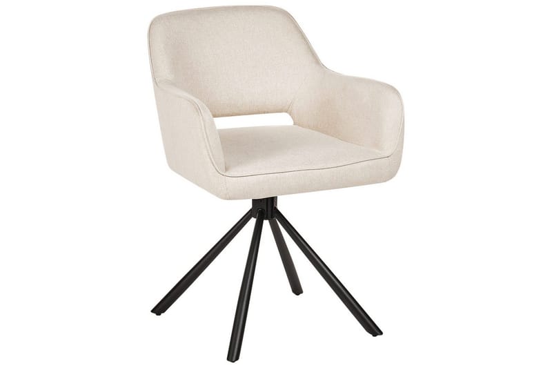 Matsalsstol Beliani Loures set om 2 Beige-Svart Ljusbeige - Møbler - Stole & lænestole - Spisebordsstole & køkkenstole