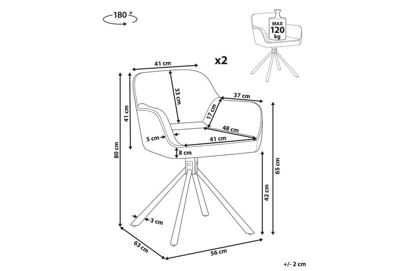Matsalsstol Beliani Loures set om 2 Beige-Svart Mint Green - Møbler - Stole & lænestole - Spisebordsstole & køkkenstole