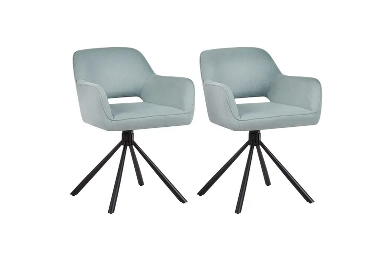 Matsalsstol Beliani Loures set om 2 Beige-Svart Mint Green - Møbler - Stole & lænestole - Spisebordsstole & køkkenstole