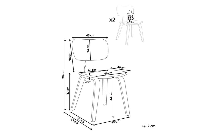 Matsalsstol Beliani Lucinda set om 2 Beige-Ljust Trä Ljusbeige VALUE_MISSING_1 - Møbler - Stole & lænestole - Spisebordsstole & køkkenstole