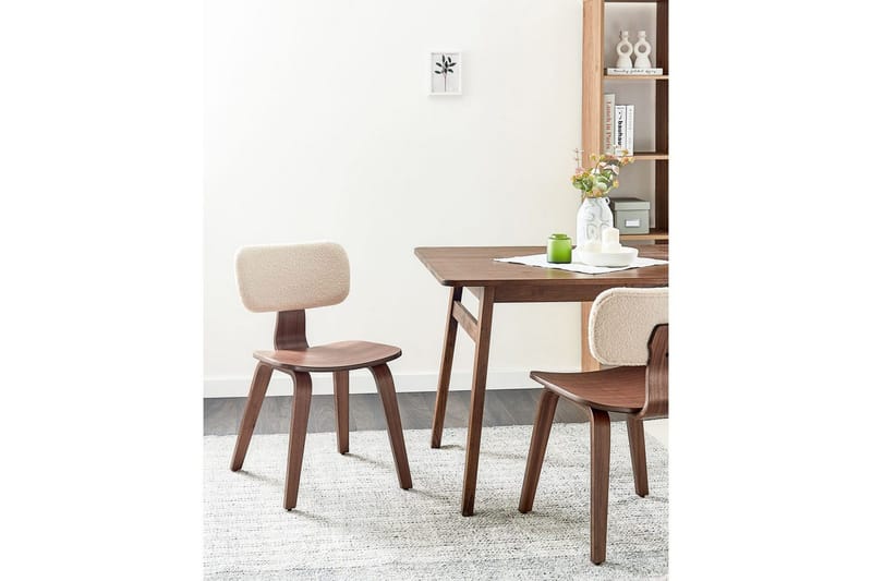Matsalsstol Beliani Lucinda set om 2 Beige-Ljust Trä Ljusbeige VALUE_MISSING_2 - Møbler - Stole & lænestole - Spisebordsstole & køkkenstole