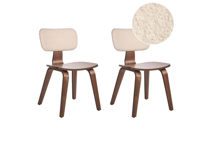 Matsalsstol Beliani Lucinda set om 2 Beige-Ljust Trä Ljusbeige VALUE_MISSING_2, undefined