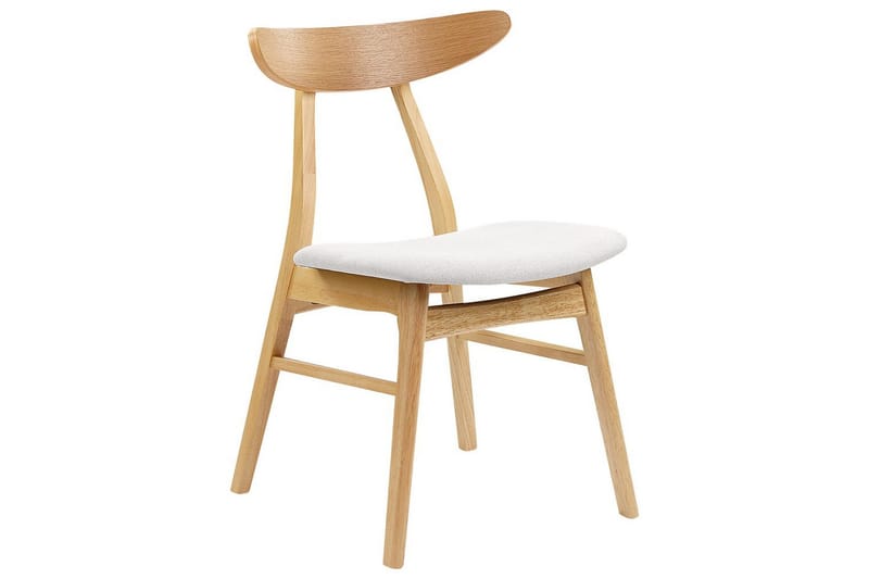 Matsalsstol Beliani Lynn set om 2 Ljus Trä-Beige Light grey - Møbler - Stole & lænestole - Spisebordsstole & køkkenstole