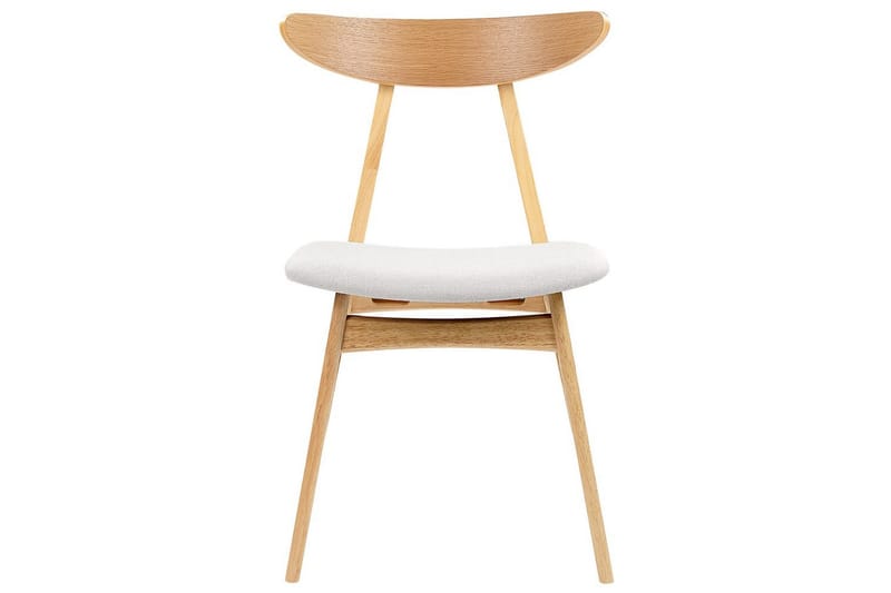 Matsalsstol Beliani Lynn set om 2 Ljus Trä-Beige Light grey - Møbler - Stole & lænestole - Spisebordsstole & køkkenstole