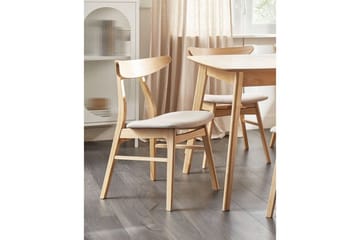 Matsalsstol Beliani Lynn set om 2 Ljus Trä-Beige Ljusbeige - Møbler - Stole & lænestole - Spisebordsstole & køkkenstole