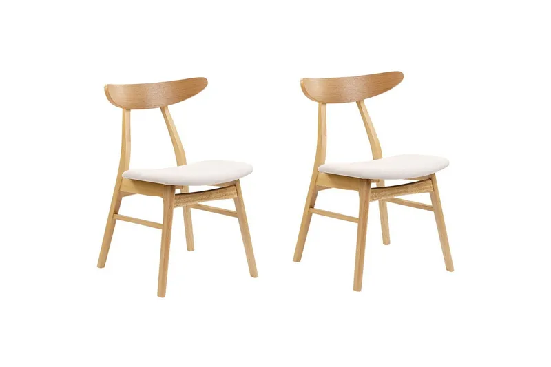 Matsalsstol Beliani Lynn set om 2 Ljus Trä-Beige Ljusbeige, undefined