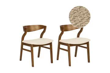 Matsalsstol Beliani Maroa set om 2 Ljusbeige - Møbler - Stole & lænestole - Spisebordsstole & køkkenstole