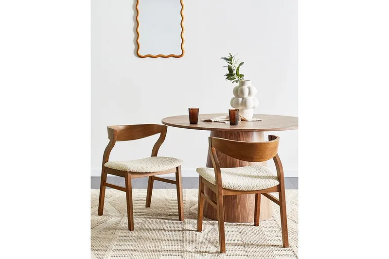 Matsalsstol Beliani Maroa set om 2 Ljusbeige - Møbler - Stole & lænestole - Spisebordsstole & køkkenstole