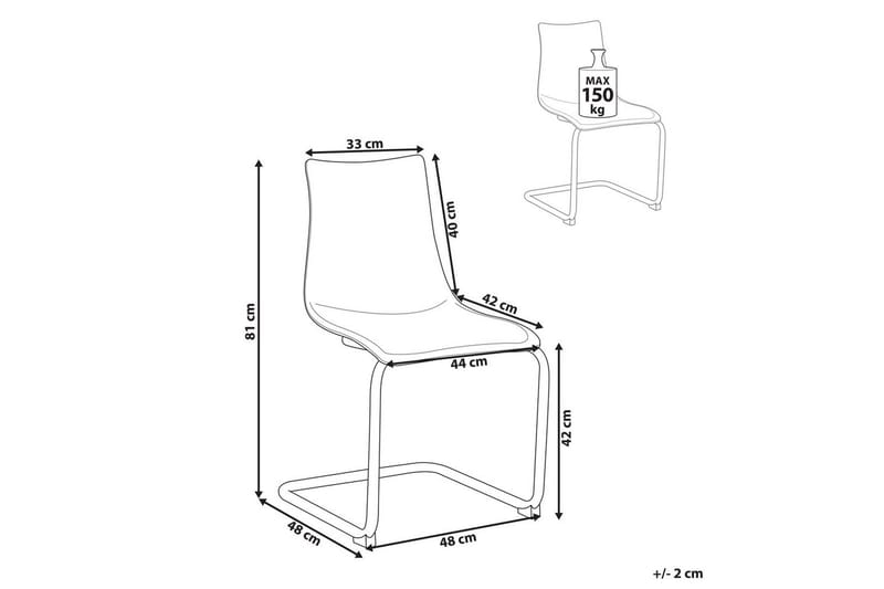 Matsalsstol Beliani Marshall set om 2 Transparent - Møbler - Stole & lænestole - Spisebordsstole & køkkenstole