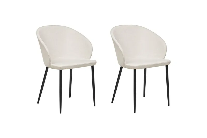 Matsalsstol Beliani Mason set om 2 Beige-Svart Ljusbeige - Møbler - Stole & lænestole - Spisebordsstole & køkkenstole