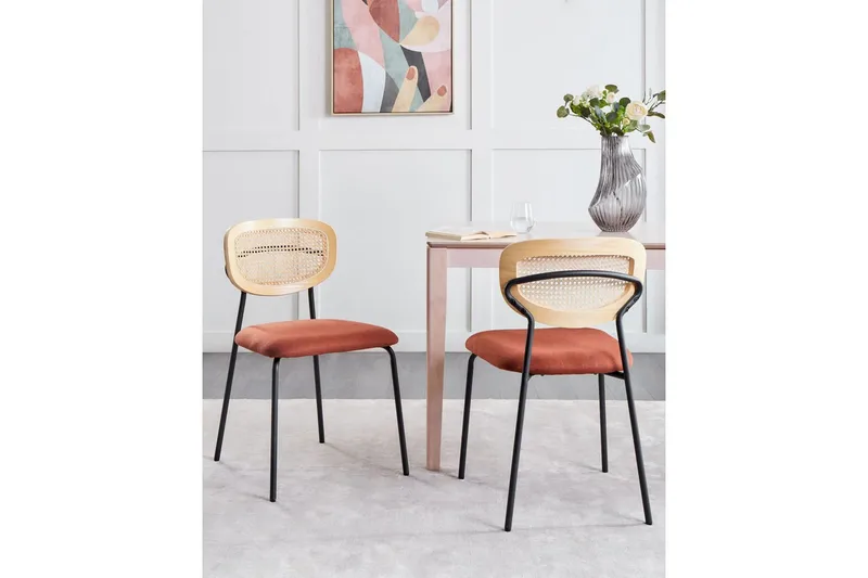 Matsalsstol Beliani Mayetta set om 2 Natural - Møbler - Stole & lænestole - Spisebordsstole & køkkenstole