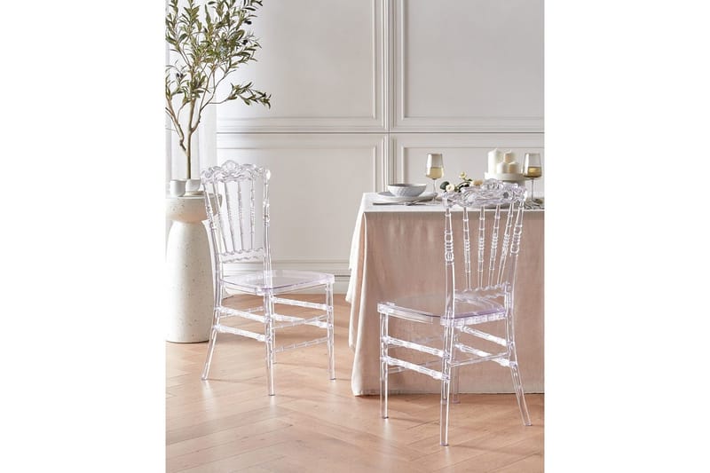 Matsalsstol Beliani Mendon set om 2 Transparent - Møbler - Stole & lænestole - Spisebordsstole & køkkenstole